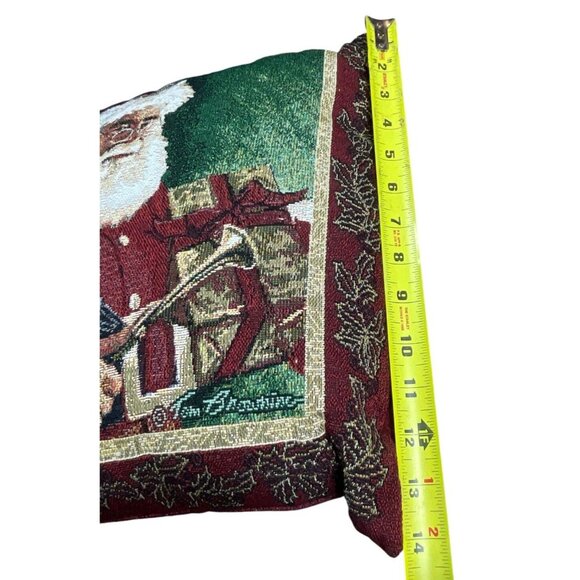 Vintage 14'' Tapestry Christmas Santa & Girl Accent Pillows Tom Browning - Picture 8 of 8